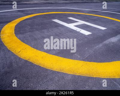 Parcheggio privato in elicottero all'aeroporto Foto Stock