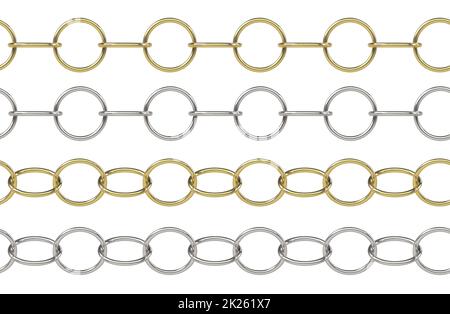 Seamless golden e silver catena Foto Stock