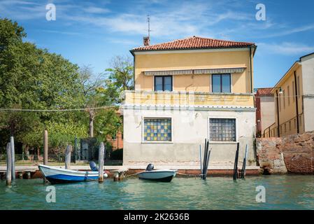 Casa sull'isola di murano, venezia, italia Foto Stock