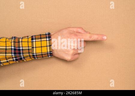 Mano che tocca o punta a qualcosa Foto Stock