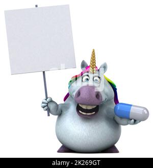 Divertimento unicorn - 3D illustrazione Foto Stock