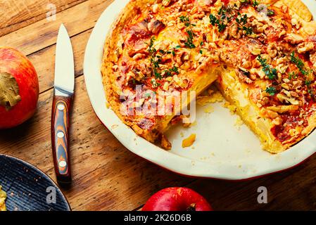 Crostata di mele autunnale francese. Foto Stock