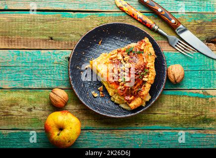 Crostata di mele autunnale francese. Foto Stock