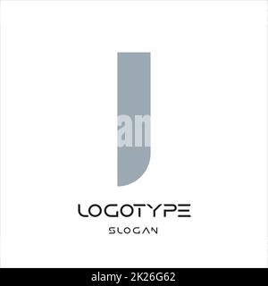 Logo lettera i, etichetta geometrica monumentale. Semplice lettera incorporata per monogramma, logo, concetto di marchio moderno. Design del logotipo Foto Stock