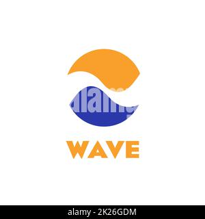 Vettore logo isolato onda. Cerchio logotipo astratta. Foto Stock