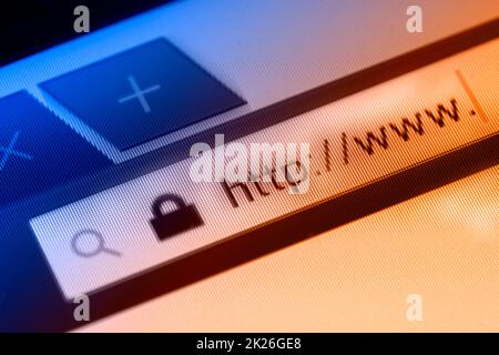 icona https su una schermata Foto Stock