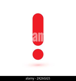 Punto esclamativo. Messaggio Web di attenzione. Segnale di pericolo. Icona astratta moderna. Elemento infografico piatto, modello per il design. illustrazione. Foto Stock