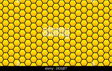 Sfondo senza apparenti: Struttura a nido d'ape gialla e arancione Foto Stock