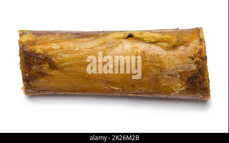 Cow Bone Dog Chew Top View Cut out on White. Foto Stock