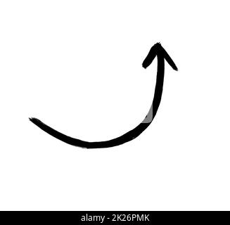 Freccia disegnata a mano con colore nero Foto Stock