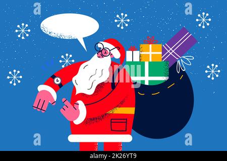 Babbo Natale con regali consegnare i regali a Natale Foto Stock
