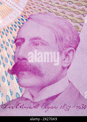Edward Elgar un ritratto di vecchio denaro inglese Foto Stock