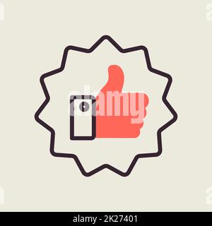 Icona pollici su. Vettore come segno Foto Stock