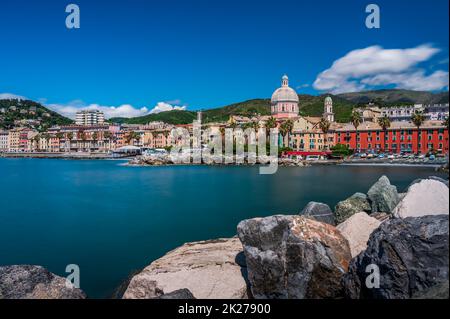 Paesaggio cittadino di Genova Pegli Foto Stock