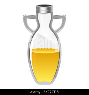 Bottiglia realistica con olio di girasole o di oliva isolato su sfondo bianco - Vector Foto Stock