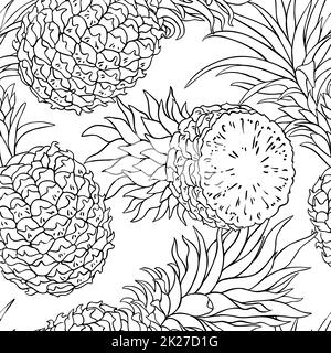 Ananas pattern senza giunture Foto Stock