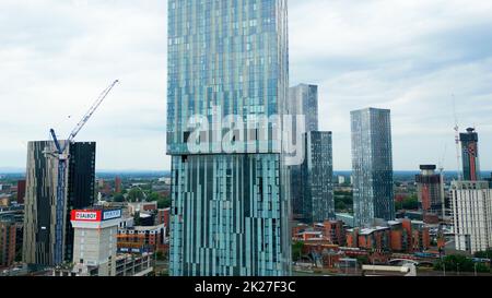Famoso Beetham Tower e Hilton Hotel a Manchester - MANCHESTER, Regno Unito - 15 AGOSTO 2022 Foto Stock