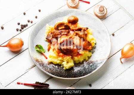 Deliziosa carne di manzo stroganoff Foto Stock