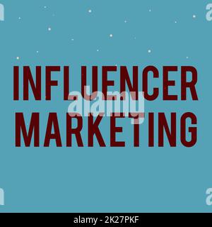 Didascalia concettuale Influencer Marketing. Presentazione aziendale forma di social media commerce che coinvolge approvazioni linea sfondi illustrati con varie forme e colori. Foto Stock