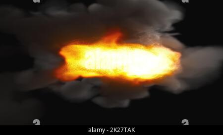 Fuoco magico con fumo Foto Stock