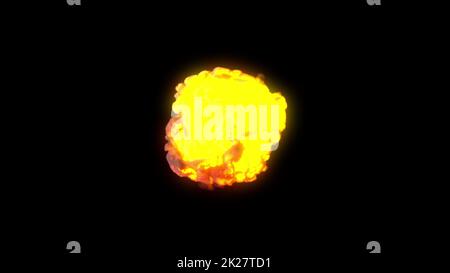 Esplosione del fuoco con soffi di fumo Foto Stock