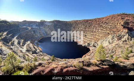 Area mineraria chiamata Corta Atalaya nelle miniere di Riotinto Foto Stock