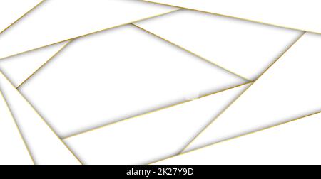 Sfondo bianco astratto con linee dorate - Vector Foto Stock