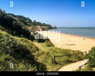 Spiaggia e scogliere di Saint Georges De Didonne Foto Stock