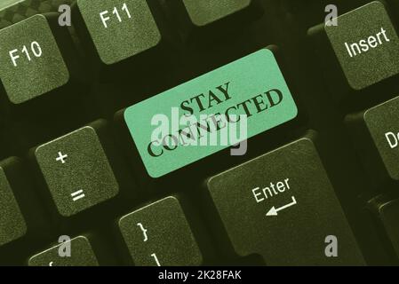 Didascalia concettuale sempre connessa. Concetto di Internet per continuare a comunicare tra loro per mantenere in contatto le idee del programma di elaborazione testi, concetto di registrazione degli aggiornamenti di programmazione Foto Stock