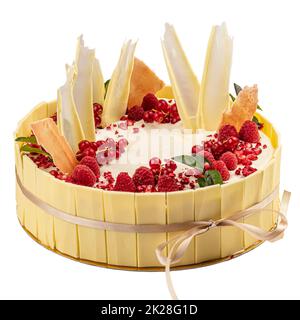 Torta al cioccolato bianco intera Foto Stock