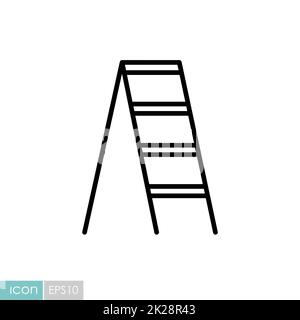 Scale da giardino, icona vettoriale scala a pioli Foto Stock