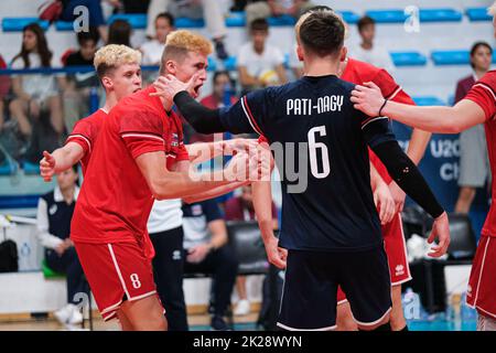 Montesilvano, Italia. 22nd Set, 2022. In azione durante il CEV U20 Volley European Championship 2022 a Montesilvano (Foto di Elena Vizzoca/Pacific Press) Credit: Pacific Press Media Production Corp./Alamy Live News Foto Stock