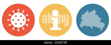 Covid-19 in germania federale di Berlino - banner pulsante colorato Foto Stock