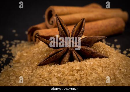 zucchero di canna tropicale, anice Foto Stock