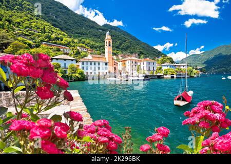 Laglio. Idilliaca cittadina di Laglio e vista sul lago di Como Foto Stock