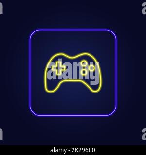 Bella icona colorata al neon per console di gioco - Vector Foto Stock
