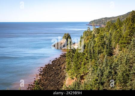 Parco nazionale Fundy costa paesaggio scenico scogliere mare marea out Foto Stock