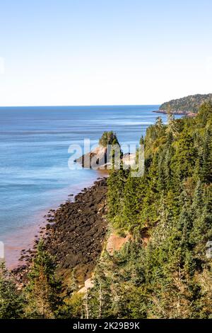 Parco nazionale Fundy costa paesaggio scenico scogliere mare marea out Foto Stock