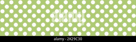 Banner di sfondo a puntini Polka - Verde bianco Foto Stock