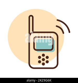 Icona del vettore del monitor della radio del bambino Foto Stock