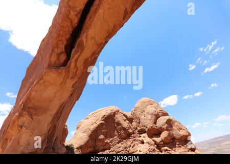 La torretta Arch nel Parco Nazionale Arches. Utah. Stati Uniti d'America Foto Stock