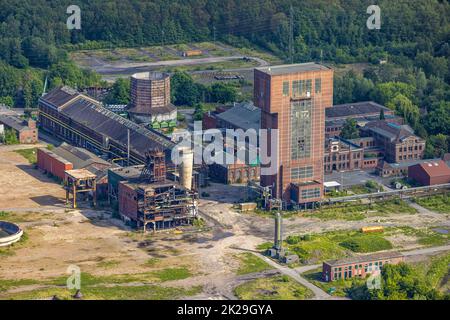 Veduta aerea, torre di testa di martello in Ost collisione Heinrich Robert, CreativRevier in Wiescherhöfen, Herringen, Hamm, Ruhr zona, Renania settentrionale-Vestfalia, Ger Foto Stock