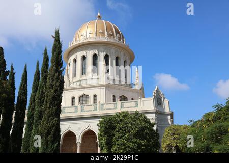 Santuario del Bab nel Bahai World Centre di Haifa. Israele Foto Stock