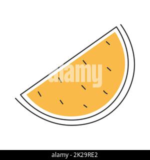 Elegante icona di cocomero sottile isolato su sfondo bianco - Vector Foto Stock