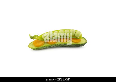 Sandwich di verdure fresche e salutari su bianco Foto Stock