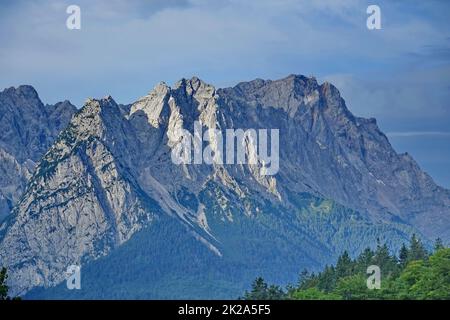 Baviera, Landkreis Garmisch-Partenkirchen, montagne di Wetterstein, Zugspitze montagna, paesaggio, viaggio Foto Stock