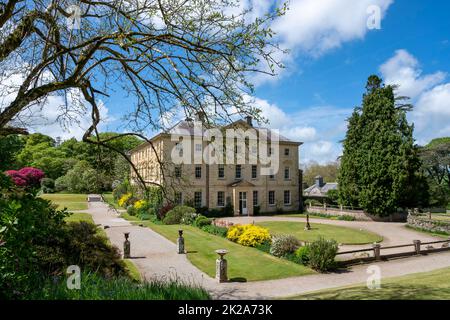 Pencarrow House e giardini, una casa signorile in stile palladiano, in primavera. Cornwall, Regno Unito. Foto Stock