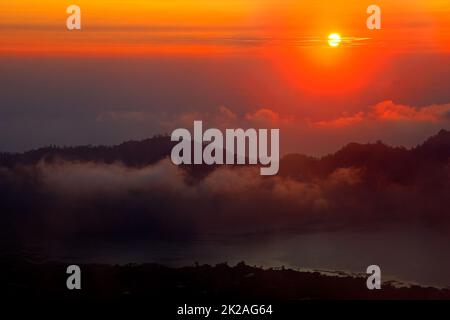 Vista dal monte Batur - Bali, Indonesia Foto Stock