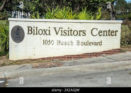 Biloxi Mississippi Visitor Complex e museo. Edificio anteguerra costruito su proprietà di una casa storica distrutta dall'uragano Katrina. Foto Stock