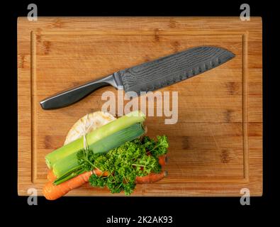 Coltello sul tagliere Foto Stock